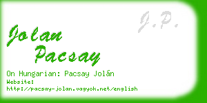 jolan pacsay business card